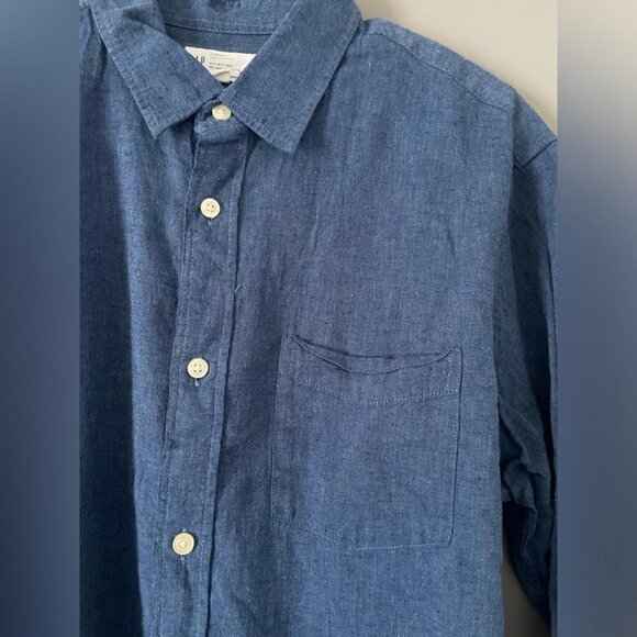 Minimalist Casual GAP Linen Long-Sleeve Shirt Relaxed Breezy Spring Summer Ready - Picture 3 of 10